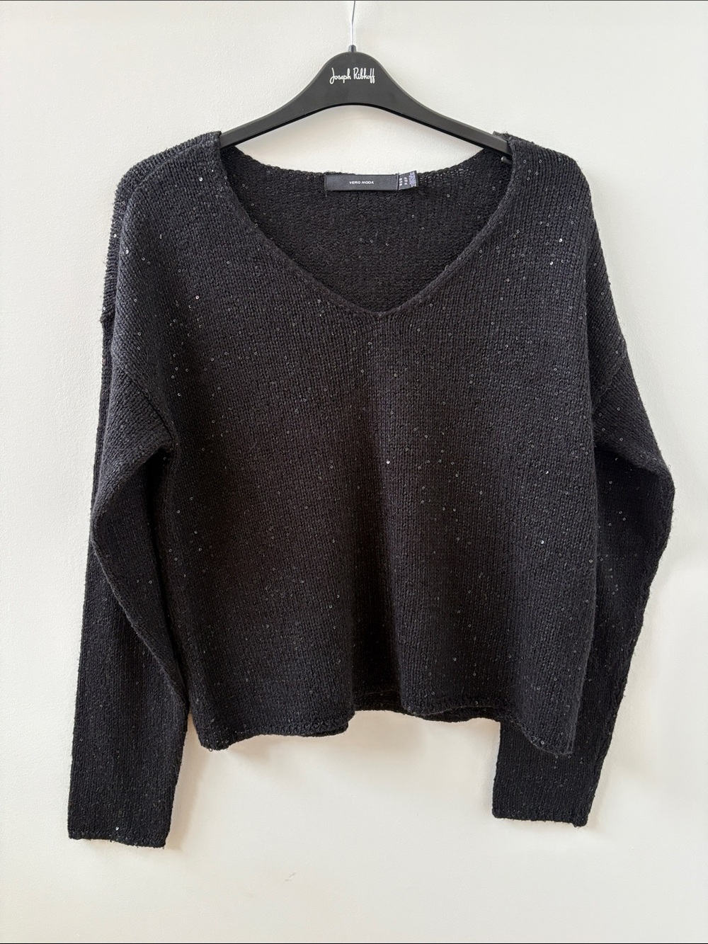 Vero Moda Black Speckled V-Neck Sweater